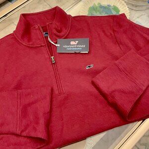NWT Vineyard VInes Performance Quarter Zip, Color: Wine, Size Large